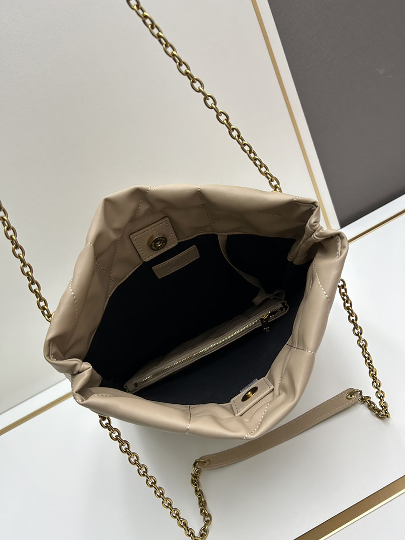 N品 YSL サンローラン ジェイミー 4.3 ポーチ ダスティグレー 781666AAB321722 ラムスキン ゴールド金具 激安優良店 - 画像 (3)