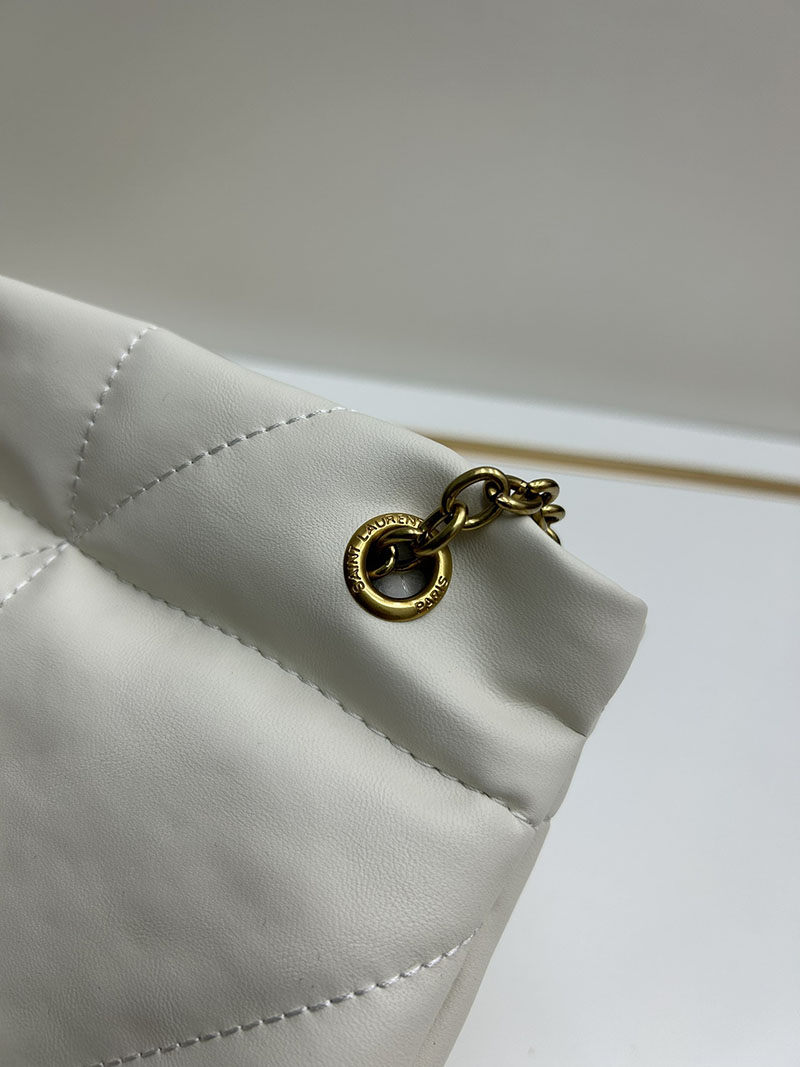 N品 YSL サンローラン ジェイミー 4.3 ポーチ オフホワイト 781666AAB329207 ラムスキン ゴールド金具 激安優良店 - 画像 (5)