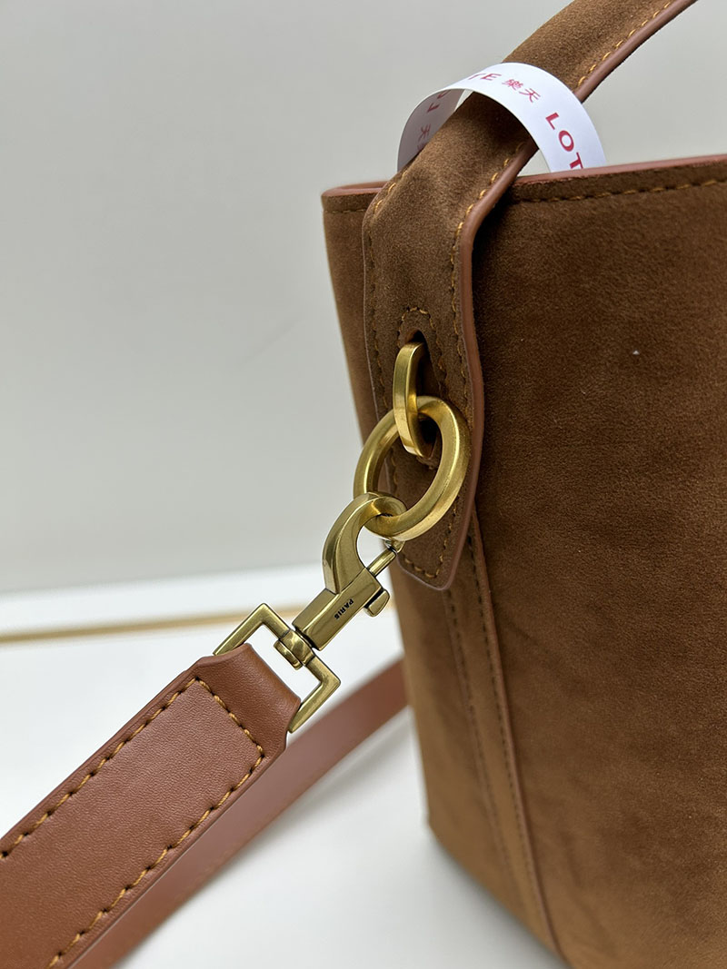 N品 YSL サンローラン LE 37 スモール(スエード)ブラウン 7490361U80W2536 カーフスキンレザー ゴールド金具 激安優良店 - 画像 (4)