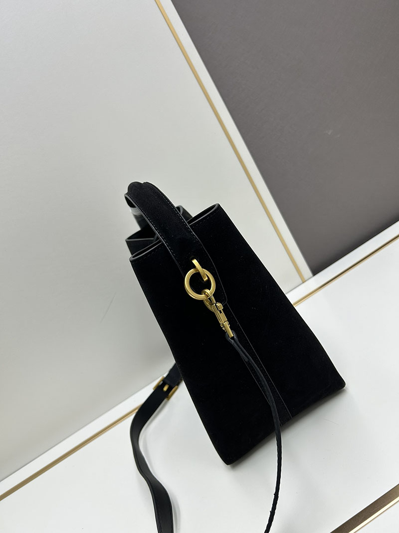 N品 YSL サンローラン LE 37 スモール(スエード) ブラック 7490361U80W1000 カーフスキンレザー ゴールド金具 激安優良店 - 画像 (8)