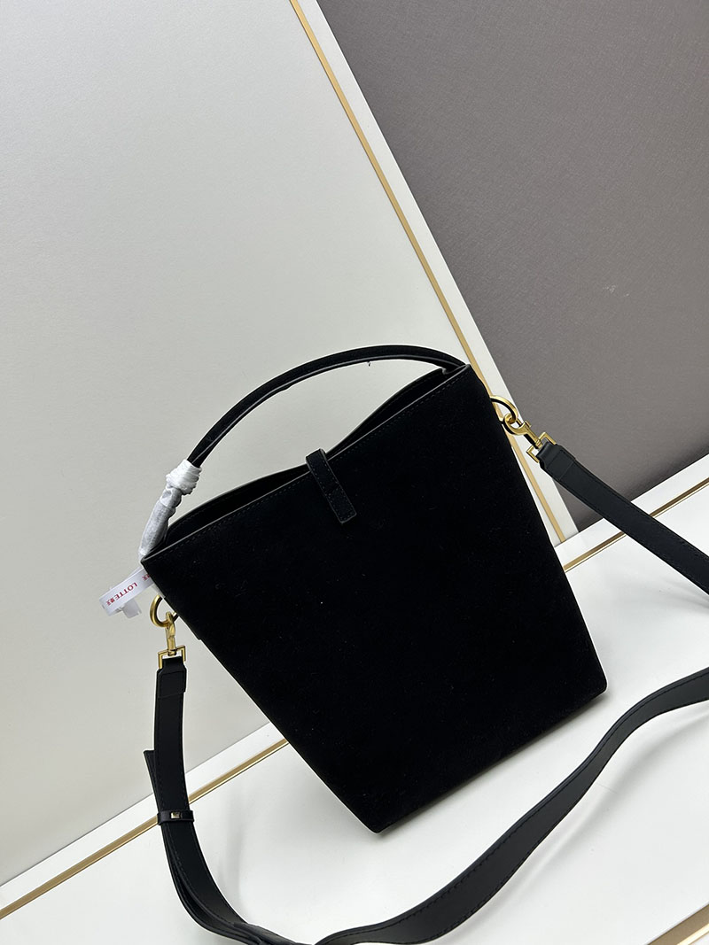 N品 YSL サンローラン LE 37 スモール(スエード) ブラック 7490361U80W1000 カーフスキンレザー ゴールド金具 激安優良店 - 画像 (7)