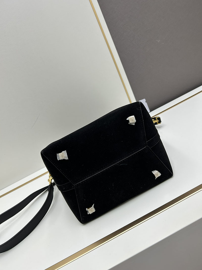 N品 YSL サンローラン LE 37 スモール(スエード) ブラック 7490361U80W1000 カーフスキンレザー ゴールド金具 激安優良店 - 画像 (5)