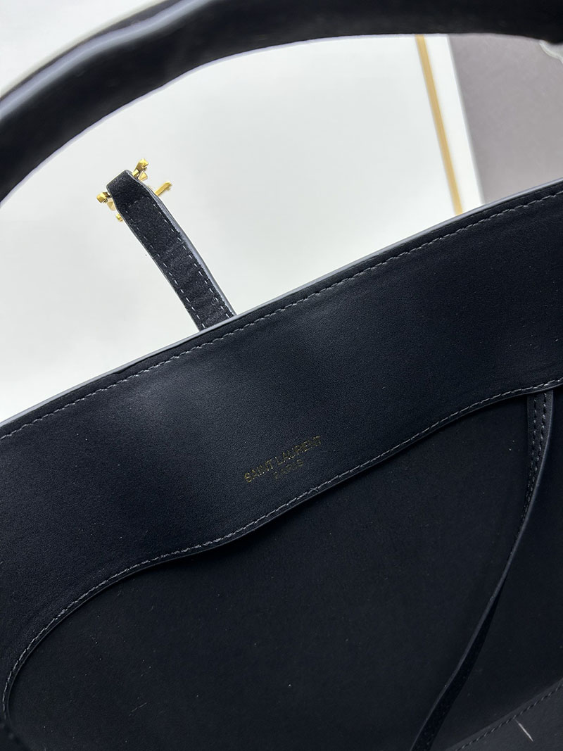 N品 YSL サンローラン LE 37 スモール(スエード) ブラック 7490361U80W1000 カーフスキンレザー ゴールド金具 激安優良店 - 画像 (2)