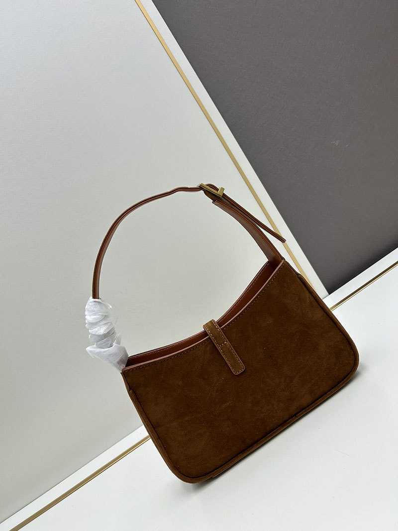N品 YSL サンローラン LE 5 À 7 ホーボー ショルダーバッグ ブラウン 65722811ZLW2281 カーフスキンレザー ゴールド金具 激安優良店 - 画像 (7)