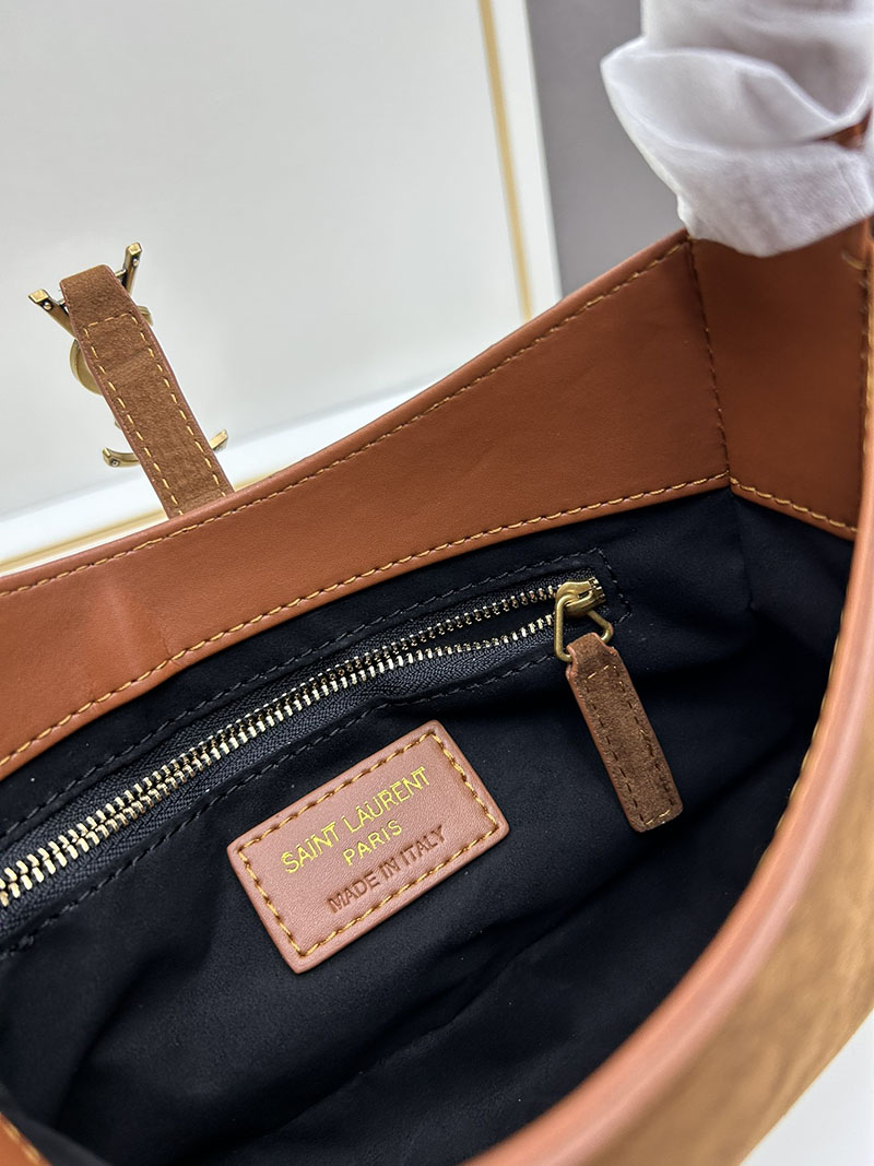 N品 YSL サンローラン LE 5 À 7 ホーボー ショルダーバッグ ブラウン 65722811ZLW2281 カーフスキンレザー ゴールド金具 激安優良店 - 画像 (2)