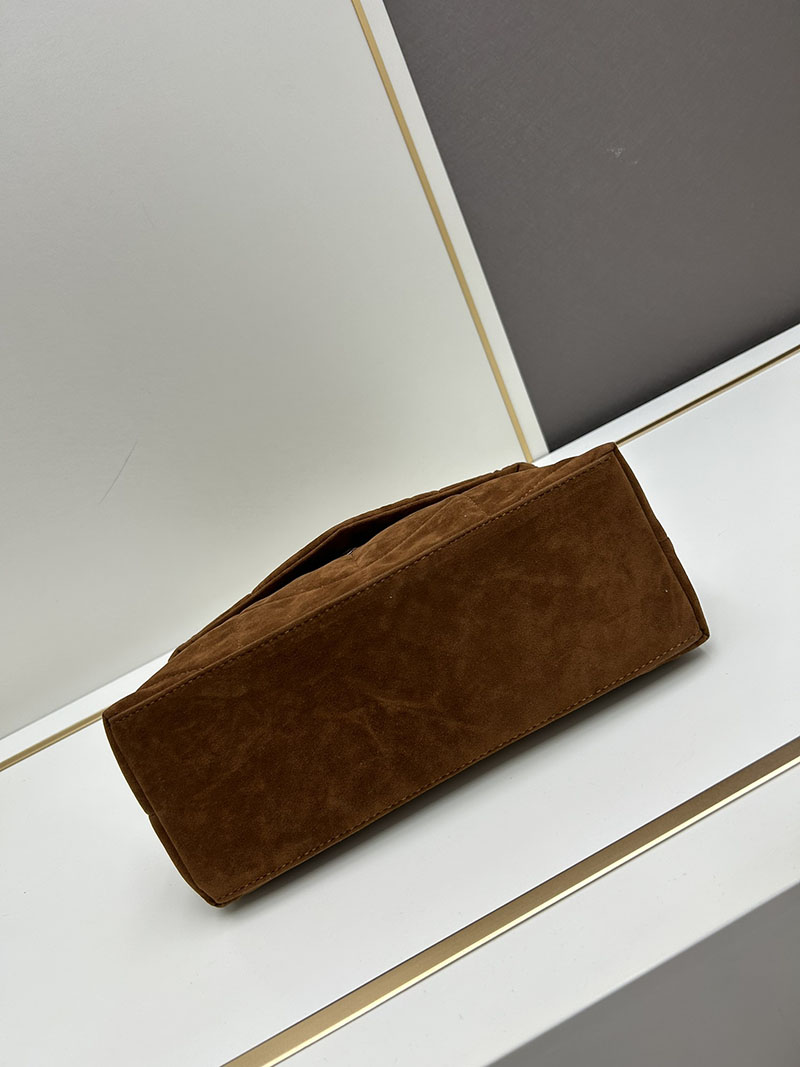 N品 YSL サンローラン ルル ミディアム(キルティングスエード)BROWN COFFEE 5749461U8672358 CALFSKIN LEATHER ゴールド金具 激安優良店 - 画像 (5)