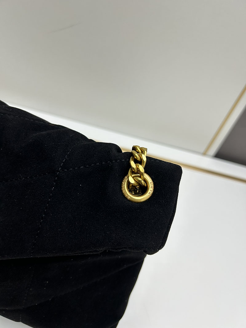 N品 YSL サンローラン ルル ミディアム(キルティングスエード)ブラック 5749461U8671000 CALFSKIN LEATHER ゴールド金具 激安優良店 - 画像 (4)