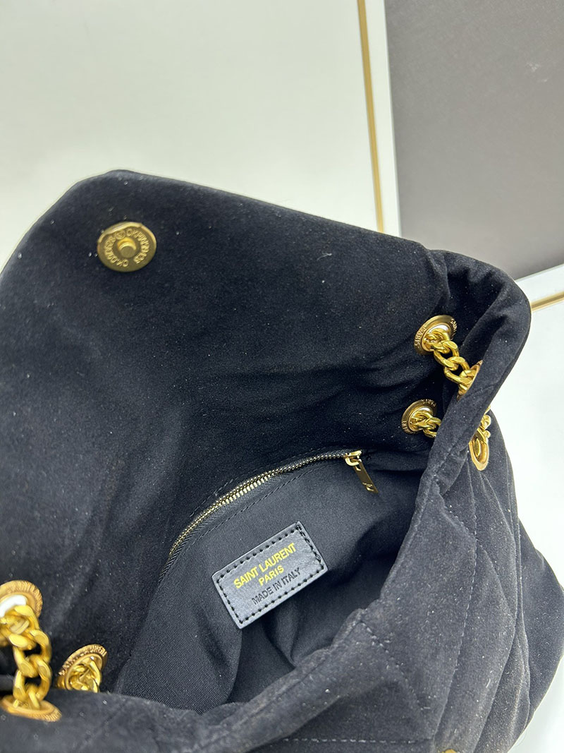 N品 YSL サンローラン ルル ミディアム(キルティングスエード)ブラック 5749461U8671000 CALFSKIN LEATHER ゴールド金具 激安優良店 - 画像 (2)