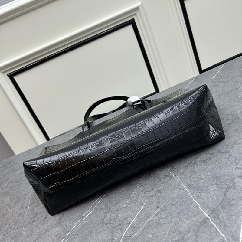 N品 YSL サンローラン ショッピングバッグ サンローラン ブラック 600281CSV0J1062 カーフスキンレザー ゴールド金具 激安優良店 - 画像 (5)