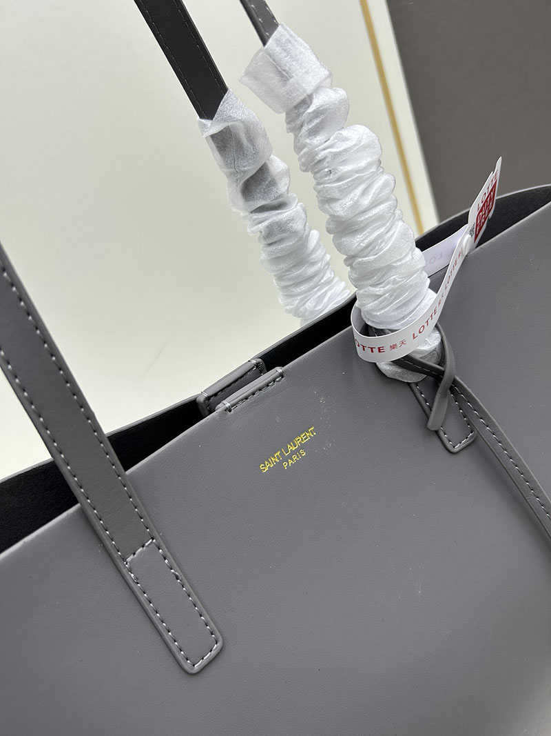 N品 YSL サンローラン ショッピングバッグ サンローラン グレー 600281CSV0J1112 カーフスキンレザー ゴールド金具 激安優良店 - 画像 (6)