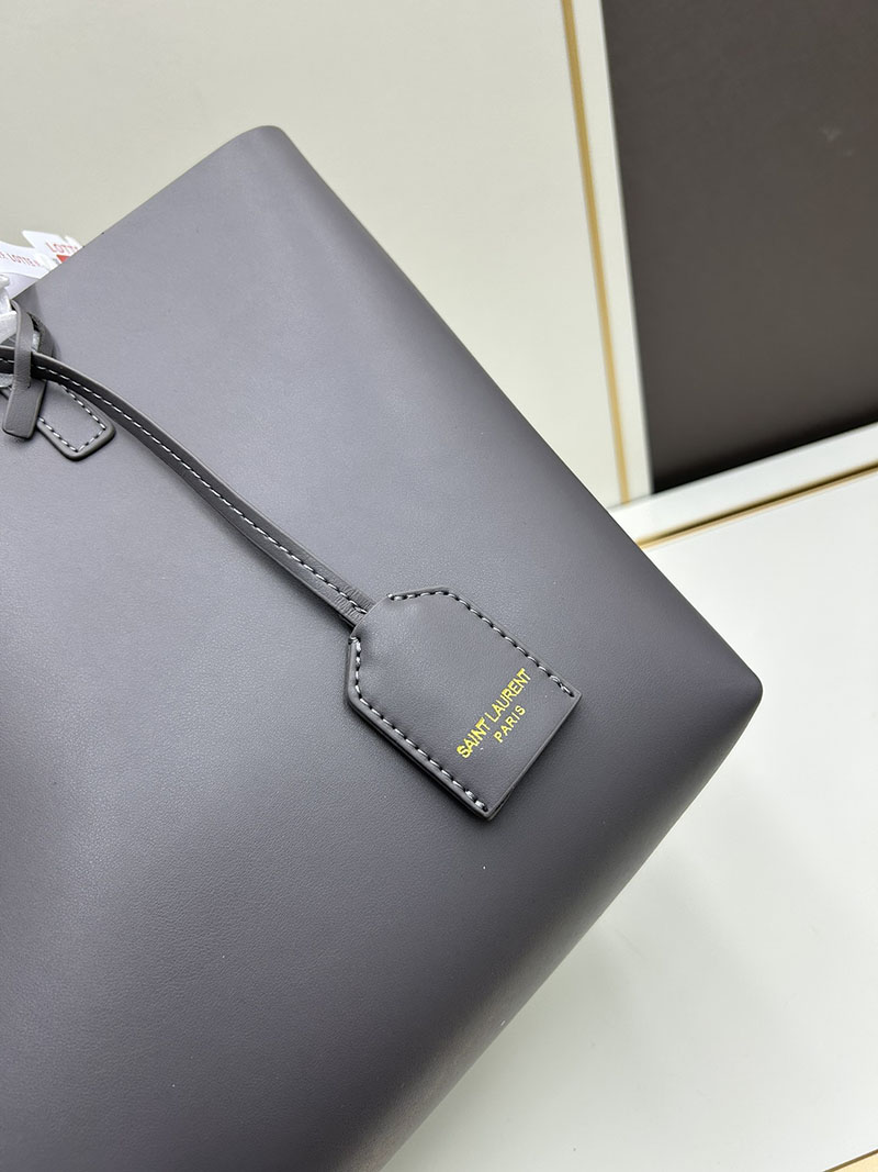 N品 YSL サンローラン ショッピングバッグ サンローラン グレー 600281CSV0J1112 カーフスキンレザー ゴールド金具 激安優良店 - 画像 (4)