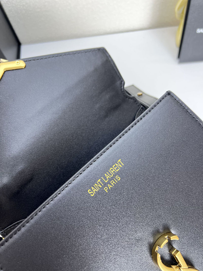 N品 YSL サンローラン サンセット チェーン ウォレット ブラック 533026DND1J1000 カーフスキンレザー ゴールド金具 激安優良店 - 画像 (5)