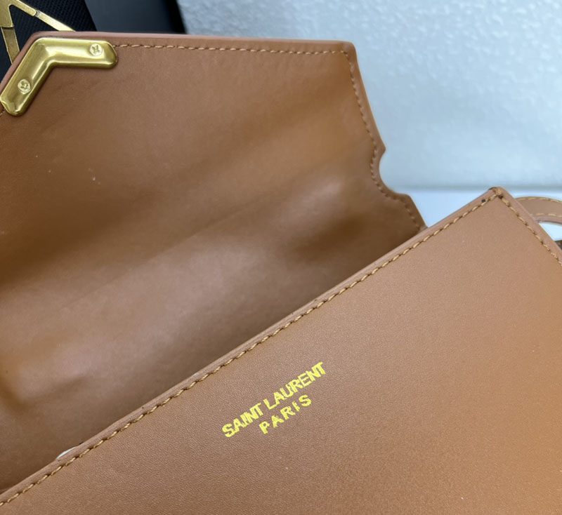 N品 YSL サンローラン サンセット チェーン ウォレット ブラウン 533026DND1J2536 カーフスキンレザー ゴールド金具 激安優良店 - 画像 (6)