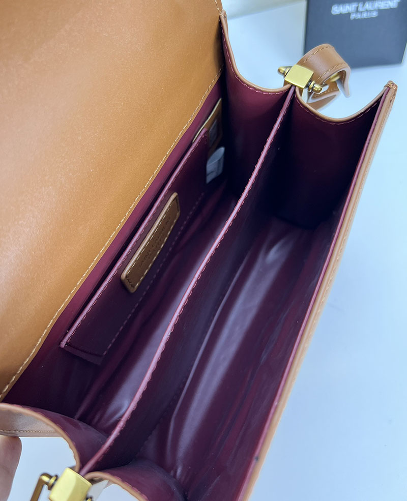 N品 YSL サンローラン サンセット チェーン ウォレット ブラウン 533026DND1J2536 カーフスキンレザー ゴールド金具 激安優良店 - 画像 (4)