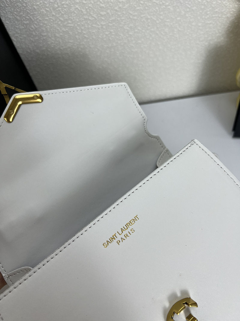 N品 YSL サンローラン サンセット チェーン ウォレット オフホワイト 533026DND1J9207 カーフスキンレザー ゴールド金具 激安優良店 - 画像 (6)