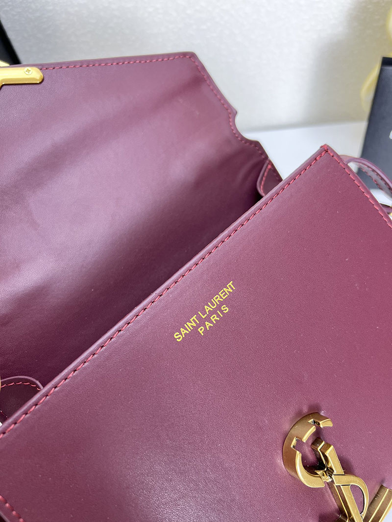 N品 YSL サンローラン サンセット チェーン ウォレット ボルドー 533026DND1J6475 カーフスキンレザー ゴールド金具 激安優良店 - 画像 (5)