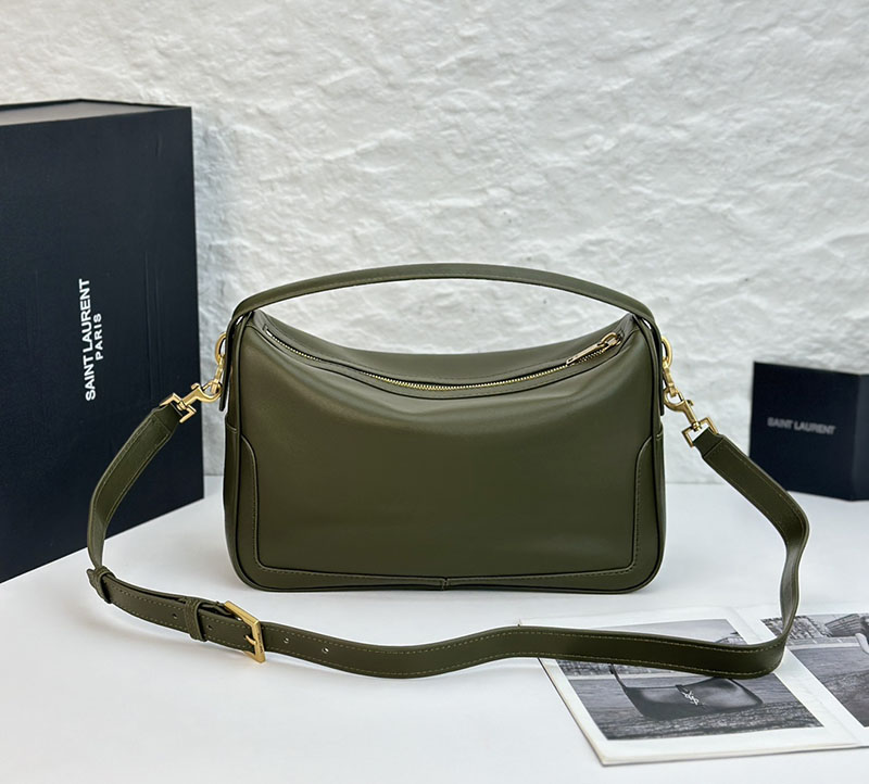 N品 YSL サンローラン Camera Supple bag ダークグリーン 7538261EL0E3045 ラムスキン ゴールド金具 激安優良店 - 画像 (8)