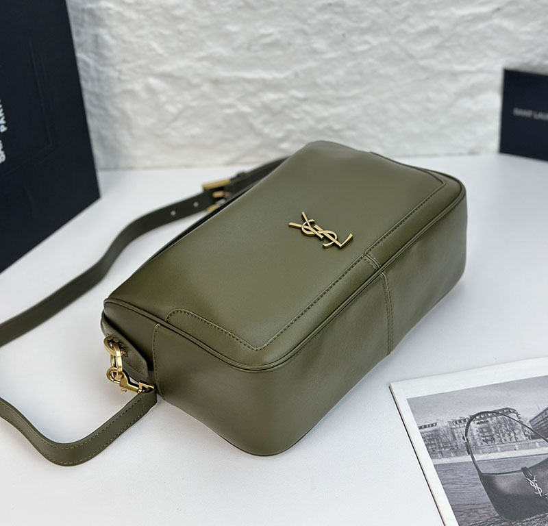 N品 YSL サンローラン Camera Supple bag ダークグリーン 7538261EL0E3045 ラムスキン ゴールド金具 激安優良店 - 画像 (7)