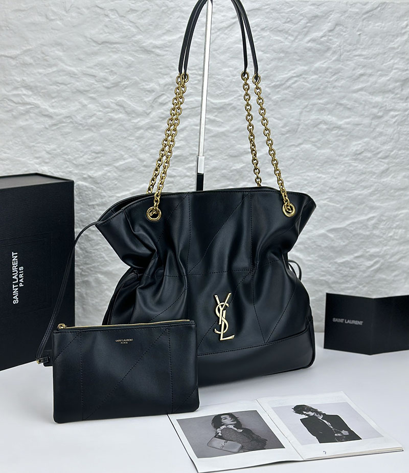 N品 YSL サンローラン ジェイミー 4.3 トート ブラック 809824AAB321000 ラムスキン ゴールド金具 激安優良店 - 画像 (9)