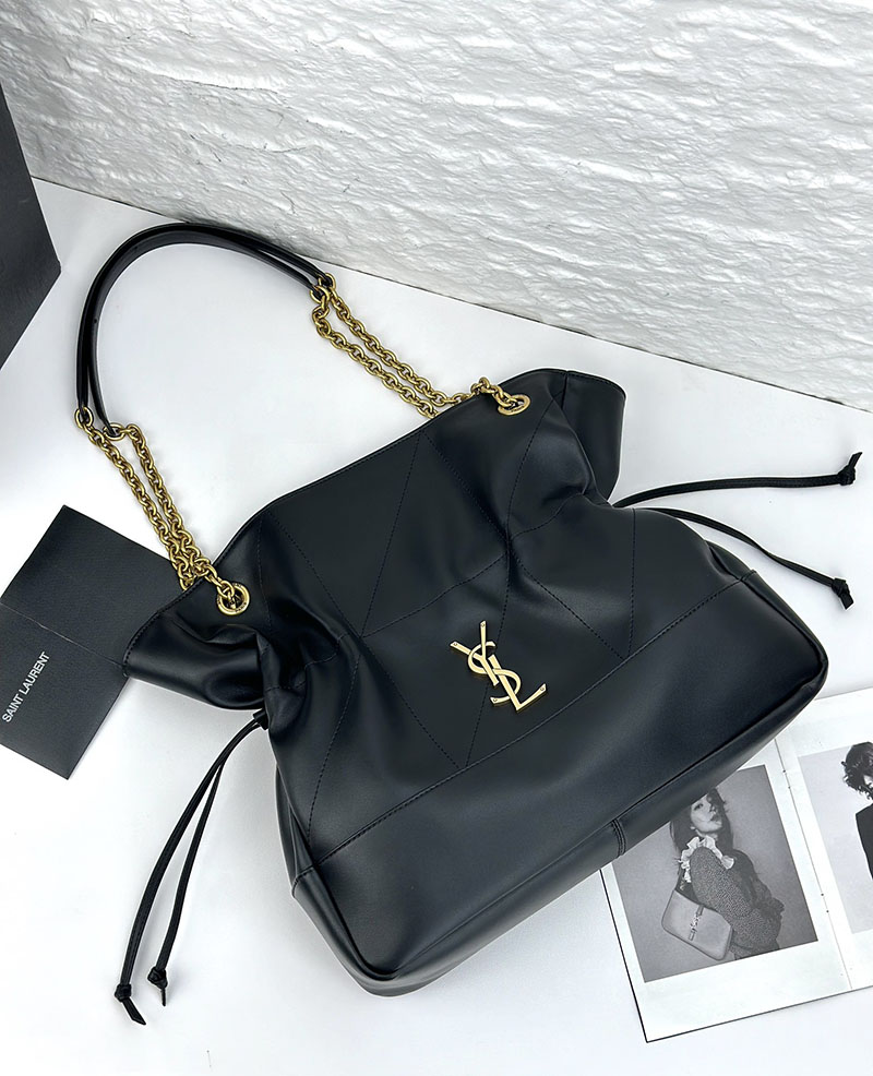 N品 YSL サンローラン ジェイミー 4.3 トート ブラック 809824AAB321000 ラムスキン ゴールド金具 激安優良店 - 画像 (6)