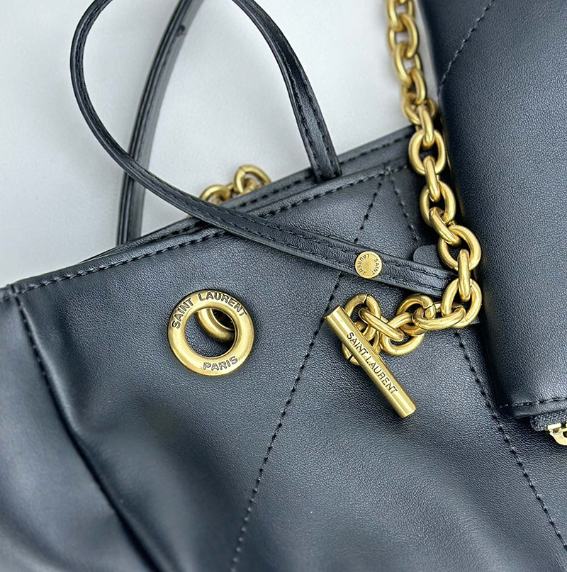 N品 YSL サンローラン ジェイミー 4.3 トート ブラック 809824AAB321000 ラムスキン ゴールド金具 激安優良店 - 画像 (4)