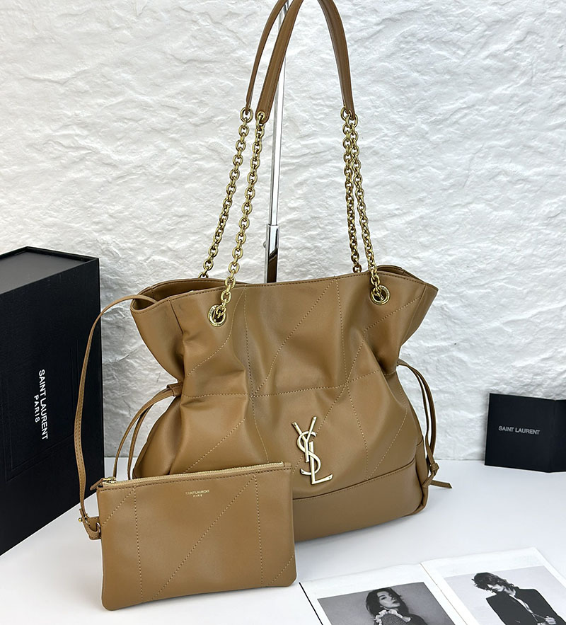 N品 YSL サンローラン ジェイミー 4.3 トート ブラウン 809824AAB322536 ラムスキン ゴールド金具 激安優良店 - 画像 (9)
