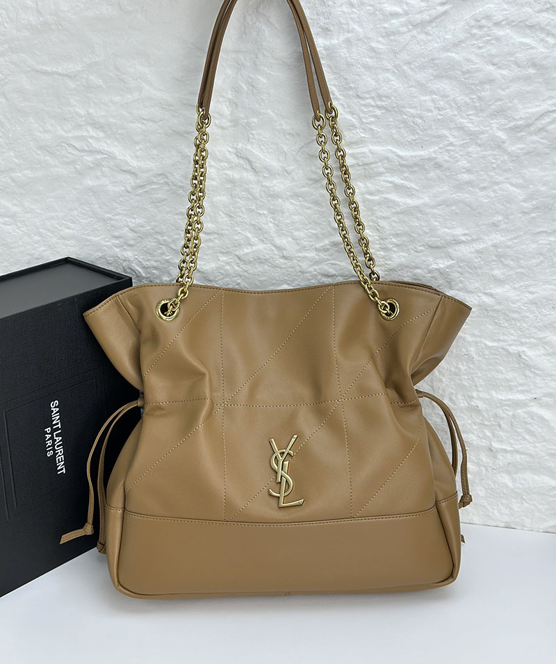 N品 YSL サンローラン ジェイミー 4.3 トート ブラウン 809824AAB322536 ラムスキン ゴールド金具 激安優良店 - 画像 (5)