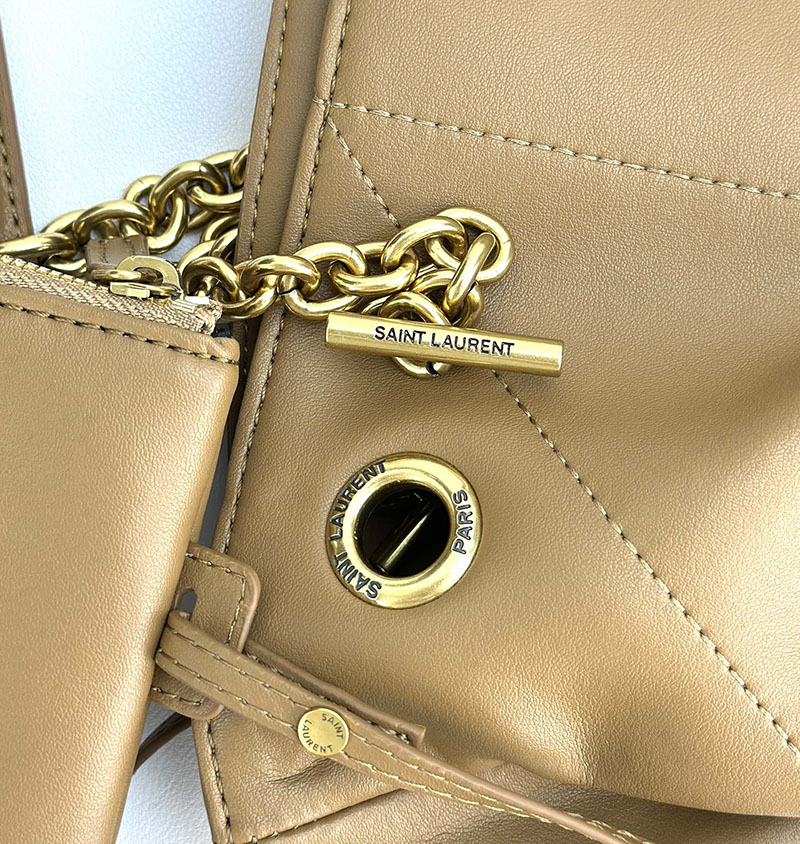 N品 YSL サンローラン ジェイミー 4.3 トート ブラウン 809824AAB322536 ラムスキン ゴールド金具 激安優良店 - 画像 (4)