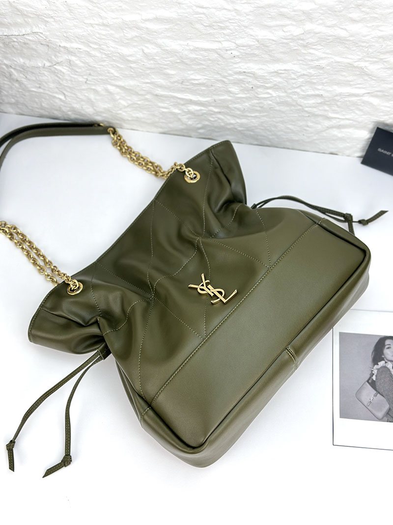 N品 YSL サンローラン ジェイミー 4.3 トート ダークグリーン 809824AAB323045 ラムスキン ゴールド金具 激安優良店 - 画像 (6)
