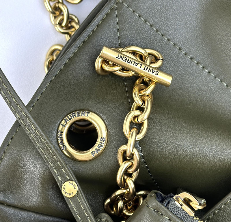 N品 YSL サンローラン ジェイミー 4.3 トート ダークグリーン 809824AAB323045 ラムスキン ゴールド金具 激安優良店 - 画像 (4)