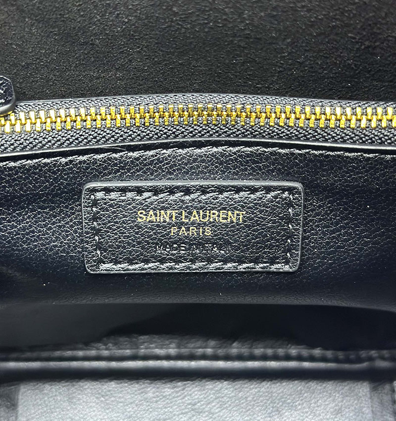 N品 YSL サンローラン LE 5 À 7 ソフト スモール ブラック 713938AAAUQ1000 カーフスキンレザー ゴールド金具 激安優良店 - 画像 (4)