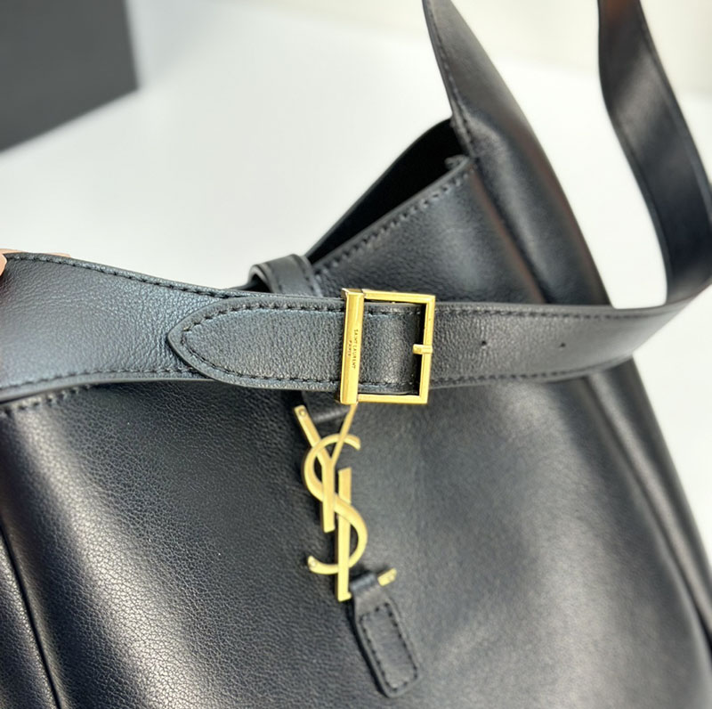 N品 YSL サンローラン LE 5 À 7 ソフト スモール ブラック 713938AAAUQ1000 カーフスキンレザー ゴールド金具 激安優良店 - 画像 (3)