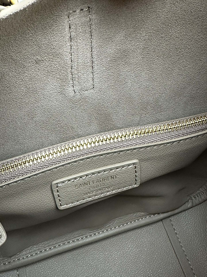 N品 YSL サンローラン LE 5 À 7 ソフト スモール ダスティグレー 713938AAAUQ1722 カーフスキンレザー ゴールド金具 激安優良店 - 画像 (4)