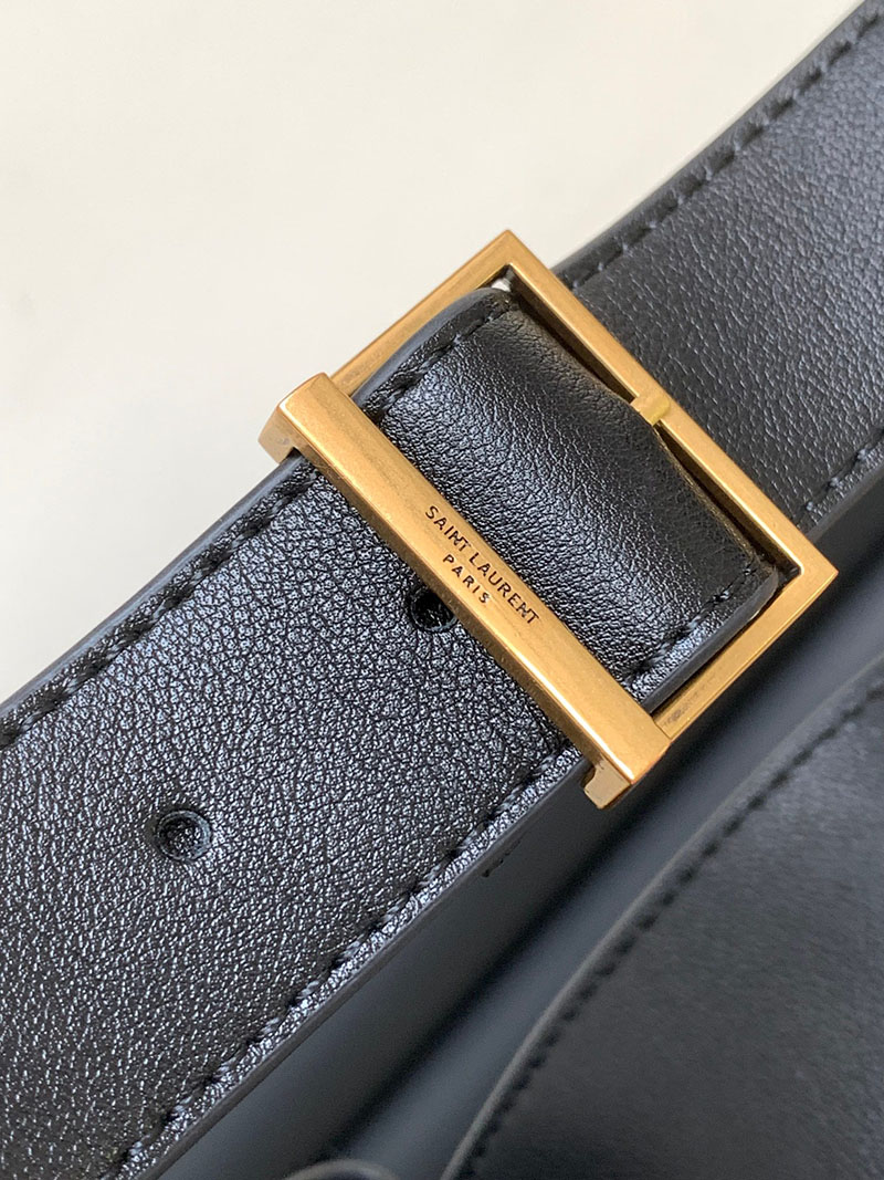 N品 YSL サンローラン LE 5 À 7 ラージ ソフト ブラック 753837AAAUQ1000 カーフスキンレザー ゴールド金具 激安優良店 - 画像 (5)