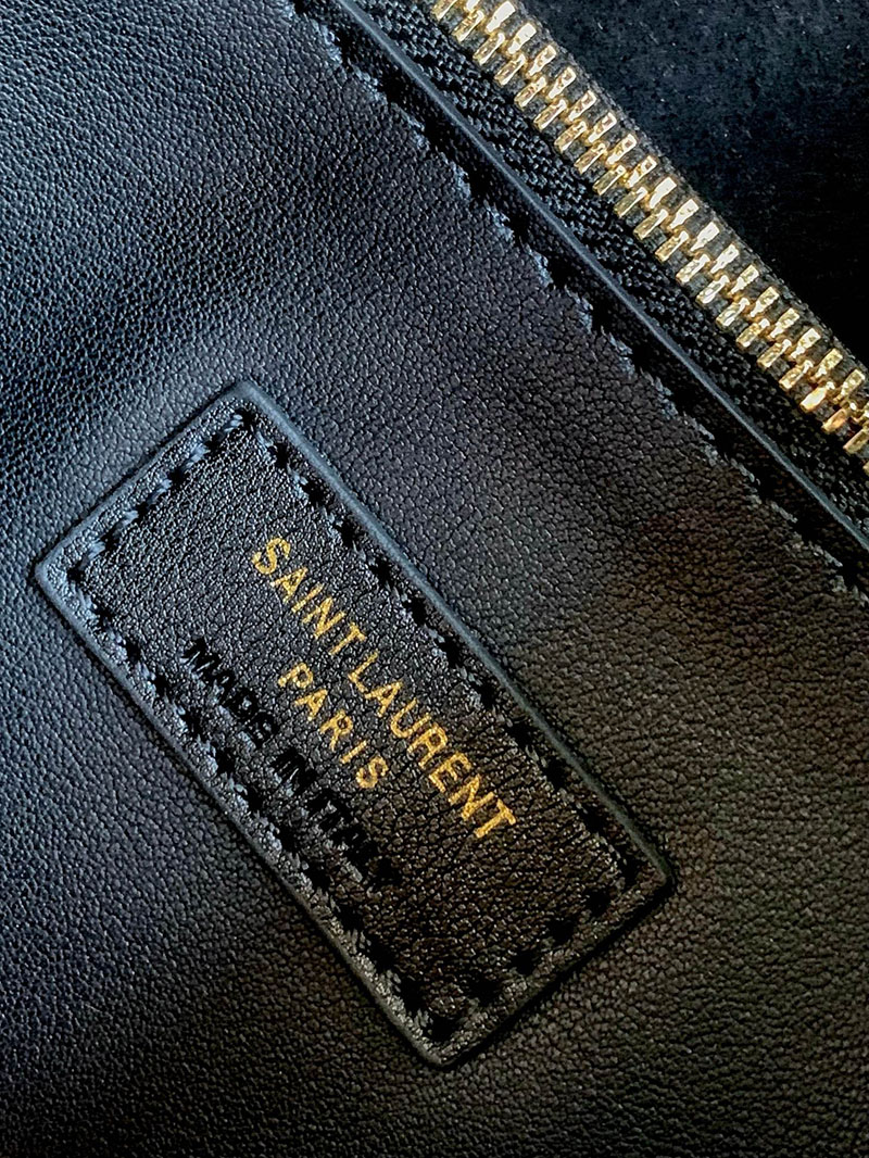 N品 YSL サンローラン LE 5 À 7 ラージ ソフト ブラック 753837AAAUQ1000 カーフスキンレザー ゴールド金具 激安優良店 - 画像 (2)
