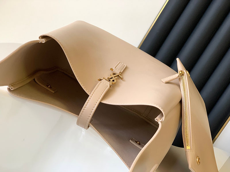 N品 YSL サンローラン LE 5 À 7 ラージ ソフト ダークベージュ 753837AAAUQ2721 カーフスキンレザー ゴールド金具 激安優良店 - 画像 (4)
