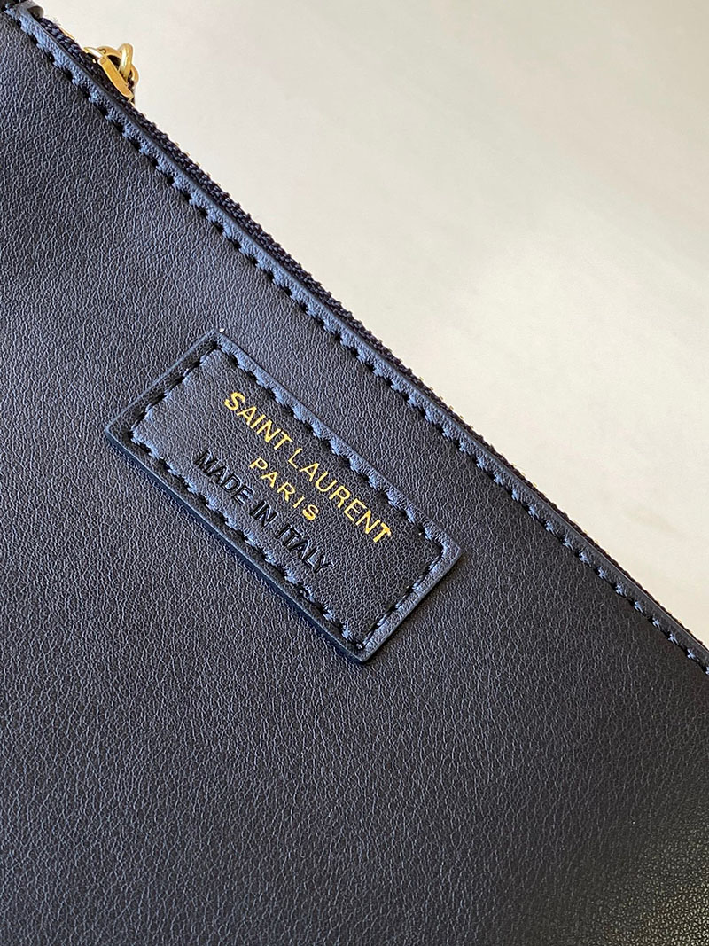 N品 YSL サンローラン LE 5 À 7 ラージ ソフト ブラック シャイニー 753837AAAUQ1000 カーフスキンレザー ゴールド金具 激安優良店 - 画像 (2)