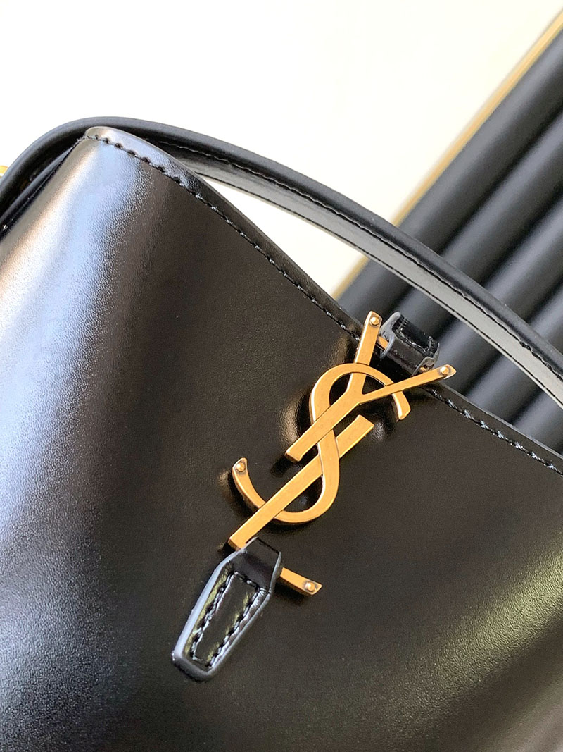 N品 YSL サンローラン LE 37 ミニ(シャイニーレザー)ブラック 753837AAAUQ1000 ラムスキン ゴールド金具 激安優良店 - 画像 (6)