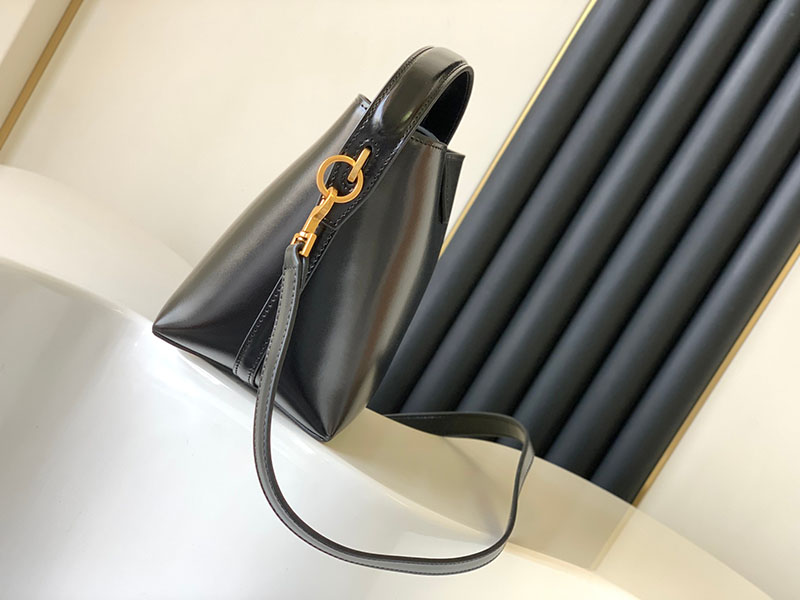 N品 YSL サンローラン LE 37 スモール(シャイニーレザー)ブラック 7490362R20W1000 カーフスキンレザー ゴールド金具 激安優良店 - 画像 (9)