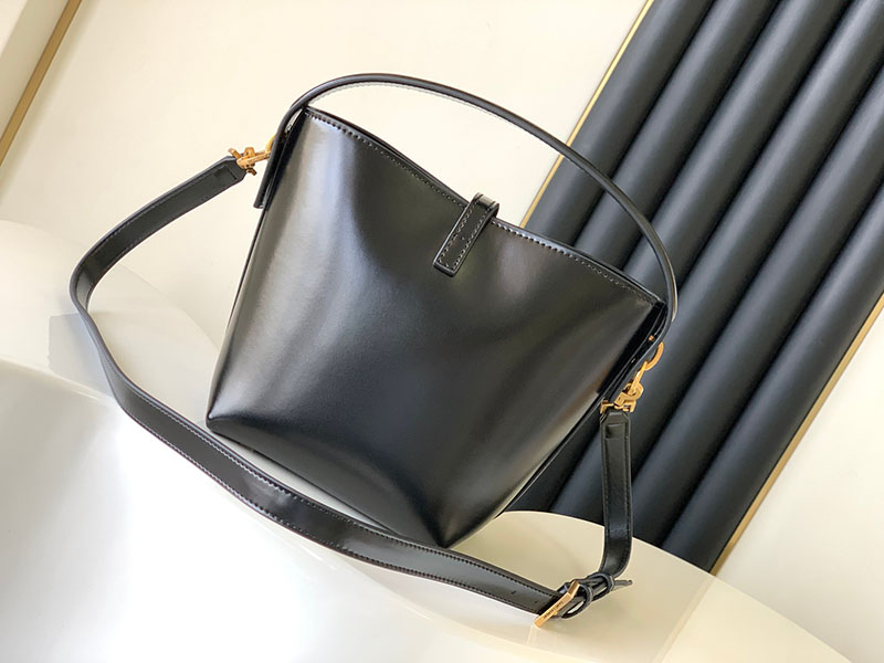 N品 YSL サンローラン LE 37 スモール(シャイニーレザー)ブラック 7490362R20W1000 カーフスキンレザー ゴールド金具 激安優良店 - 画像 (8)