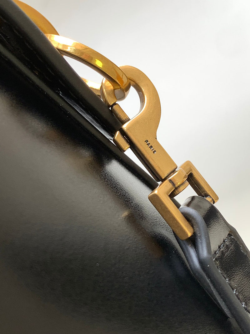 N品 YSL サンローラン LE 37 スモール(シャイニーレザー)ブラック 7490362R20W1000 カーフスキンレザー ゴールド金具 激安優良店 - 画像 (4)