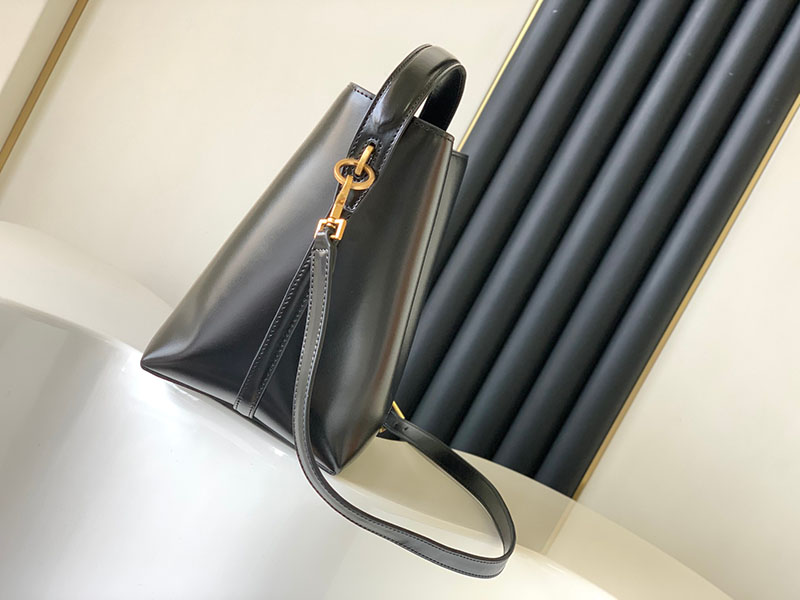 N品 YSL サンローラン LE 37 (シャイニーレザー)ブラック 7428282R20W1000 カーフスキンレザー ゴールド金具 激安優良店 - 画像 (9)