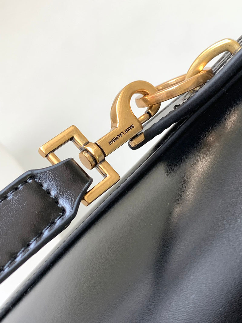 N品 YSL サンローラン LE 37 (シャイニーレザー)ブラック 7428282R20W1000 カーフスキンレザー ゴールド金具 激安優良店 - 画像 (5)