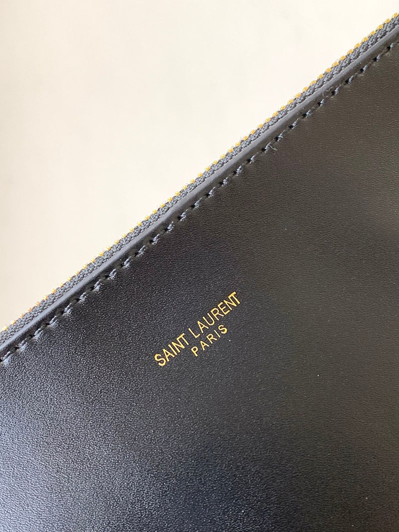 N品 YSL サンローラン LE 37 (シャイニーレザー)ブラック 7428282R20W1000 カーフスキンレザー ゴールド金具 激安優良店 - 画像 (3)