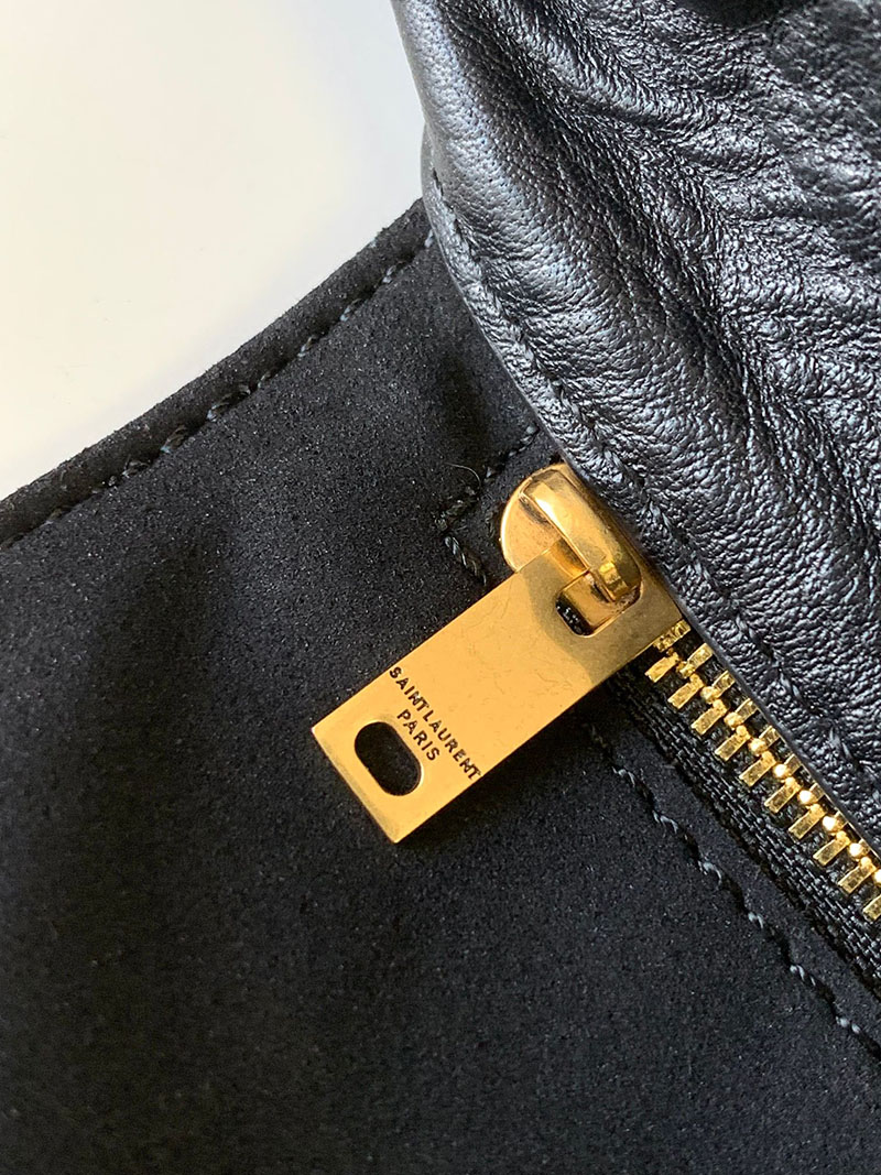 N品 YSL サンローラン LE 5 À 7 BEA(シャイニーレザー)ブラック 763435AACTP1000 カーフスキンレザー ゴールド金具 激安優良店 - 画像 (4)