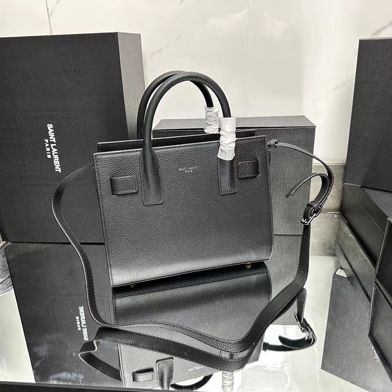 N品 YSL サンローラン サック ド ジュール ベイビー(グレインレザー)ブラック 421863B681N1000 カーフスキン シルバー金具 激安優良店 - 画像 (6)