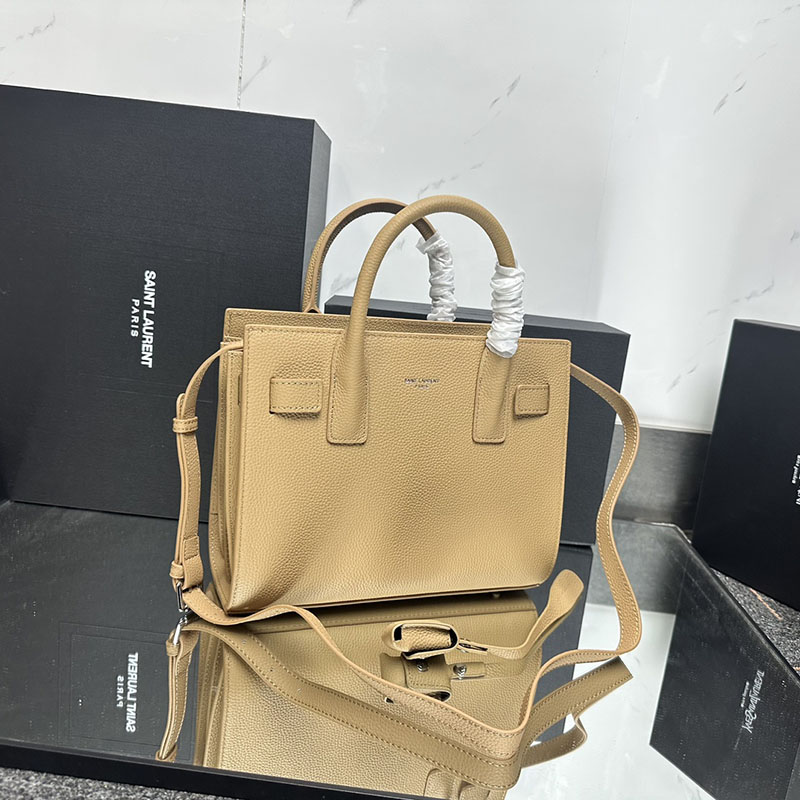 N品 YSL サンローラン サック ド ジュール ベイビー(グレインレザー)PRALINE 421863B681N7737 カーフスキン シルバー金具 激安優良店 - 画像 (6)