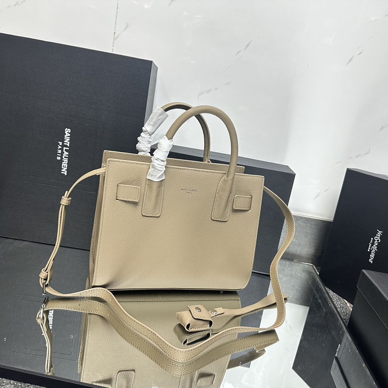 N品 YSL サンローラン サック ド ジュール ベイビー(グレインレザー)NATURAL TAN 421863B681N2357 カーフスキン シルバー金具 激安優良店 - 画像 (6)