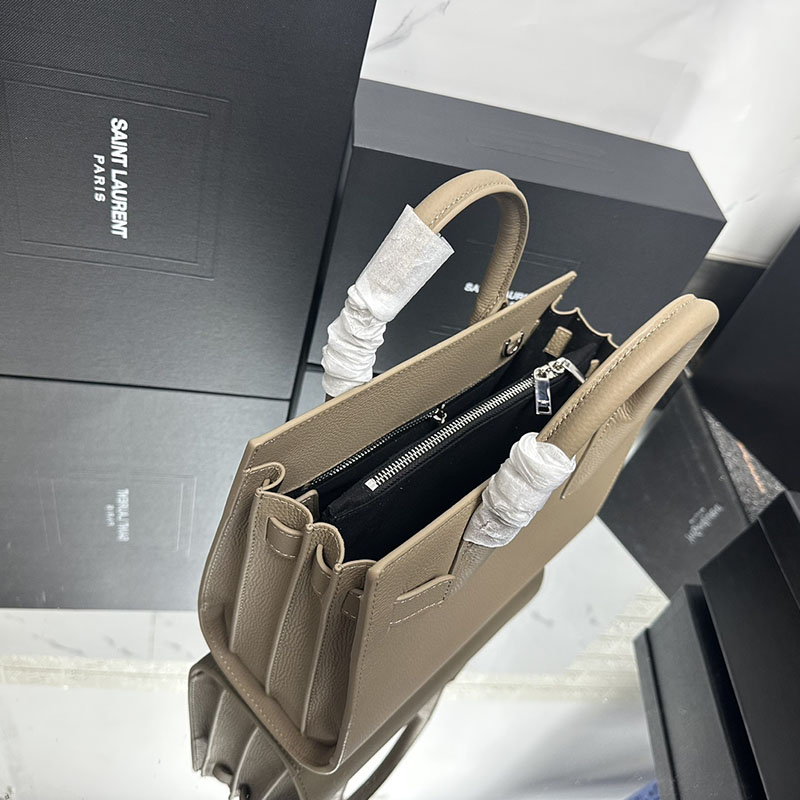 N品 YSL サンローラン サック ド ジュール ベイビー(グレインレザー)NATURAL TAN 421863B681N2357 カーフスキン シルバー金具 激安優良店 - 画像 (4)