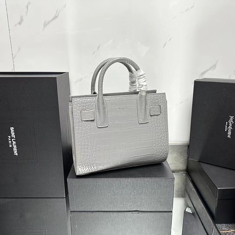 N品 YSL サンローラン サック ド ジュール ベイビー STORM 421863DZEAW1112 牛革 シルバー金具 激安優良店 - 画像 (9)